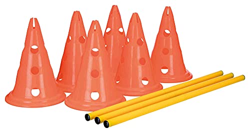 Trixie Dog Agility Hurdle Cone Set, Portable Canine Agility Training Set, 6 Exercise Cones with 3 Agility Rods