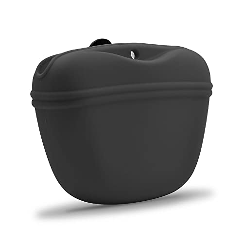 AUDWUD - Silicone Dog Treat Pouch - Clip on Portable Training Container - Convenient Magnetic Buckle Closing and Waist Clip - BPA Free