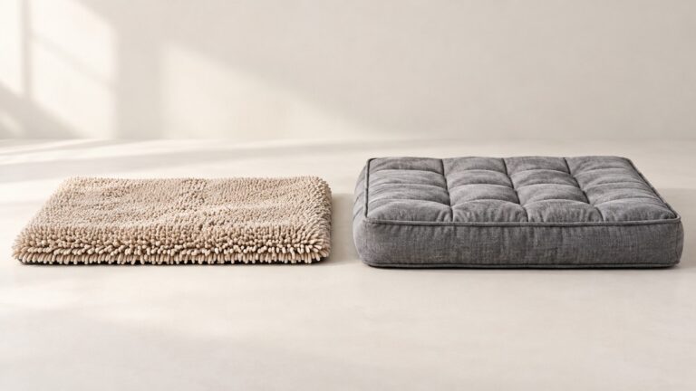 Editorial comparison scene for bed mats muddy mat versus exsnugy.