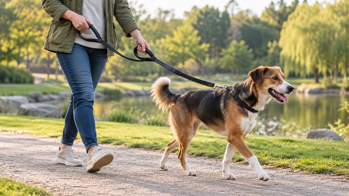 ouble handle dog leash