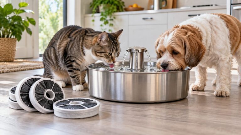 ENKTIK Cat & Dog Fountain Filters: One Replacement Pack for Shared Fountains