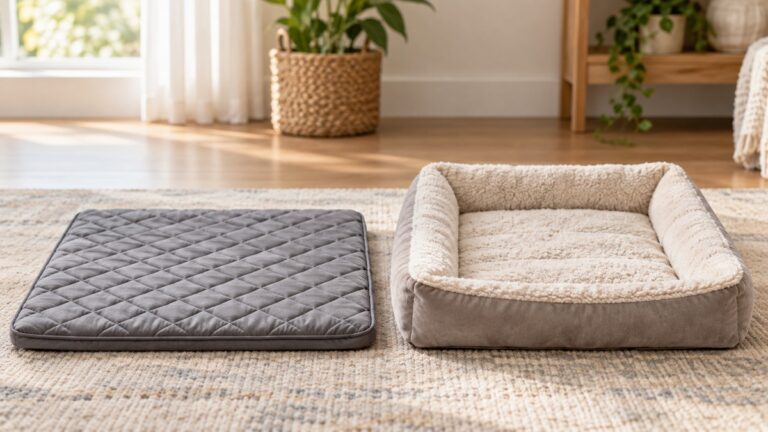Product-focused comparison scene for verzey bed mats with the listed options arranged clearly.