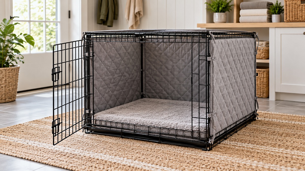 Dog crate side padding