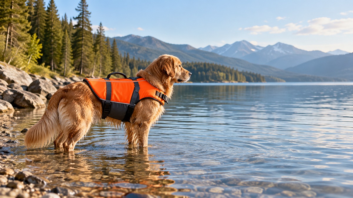 Dog life jacket golden retriever