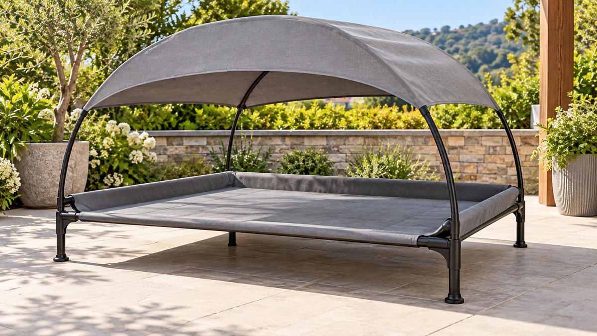 Extra large outdoor dog bed with canopy